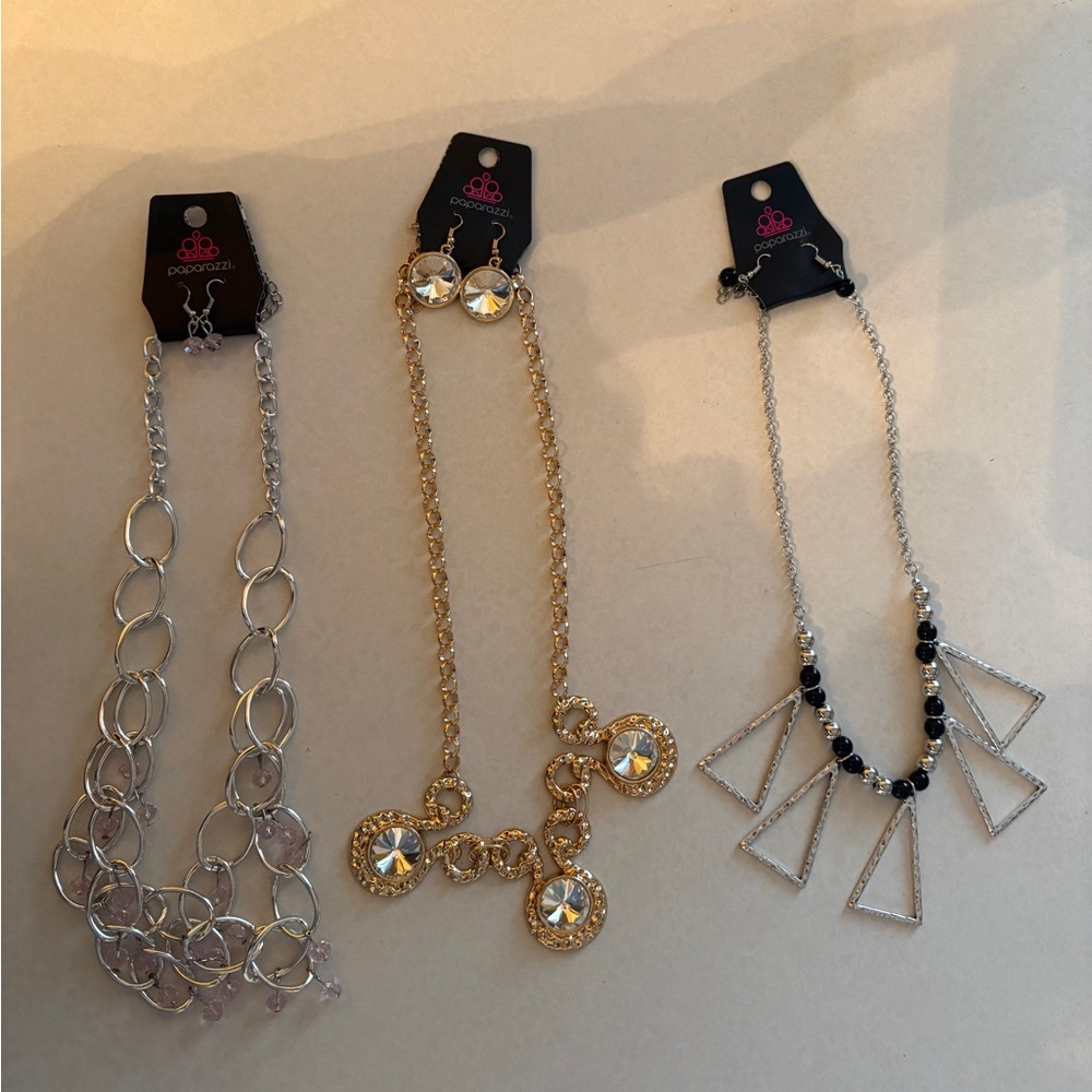 Paparazzi Gold and Silver Necklace Trio